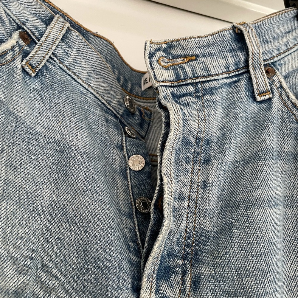 Redone High Rise Crop Jean Pale Indigo Wash - Picture 3 of 9